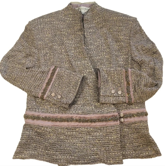 St. John Evening Knit Jeweled Button Crystal Sequin Jacket Blazer 12 Womens - Picture 1 of 7
